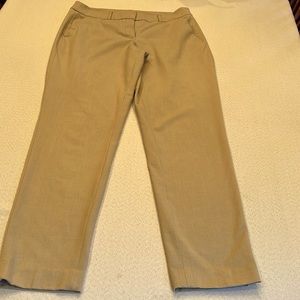 Tahari Womens 8 Tan Trouser Flat Front Pockets